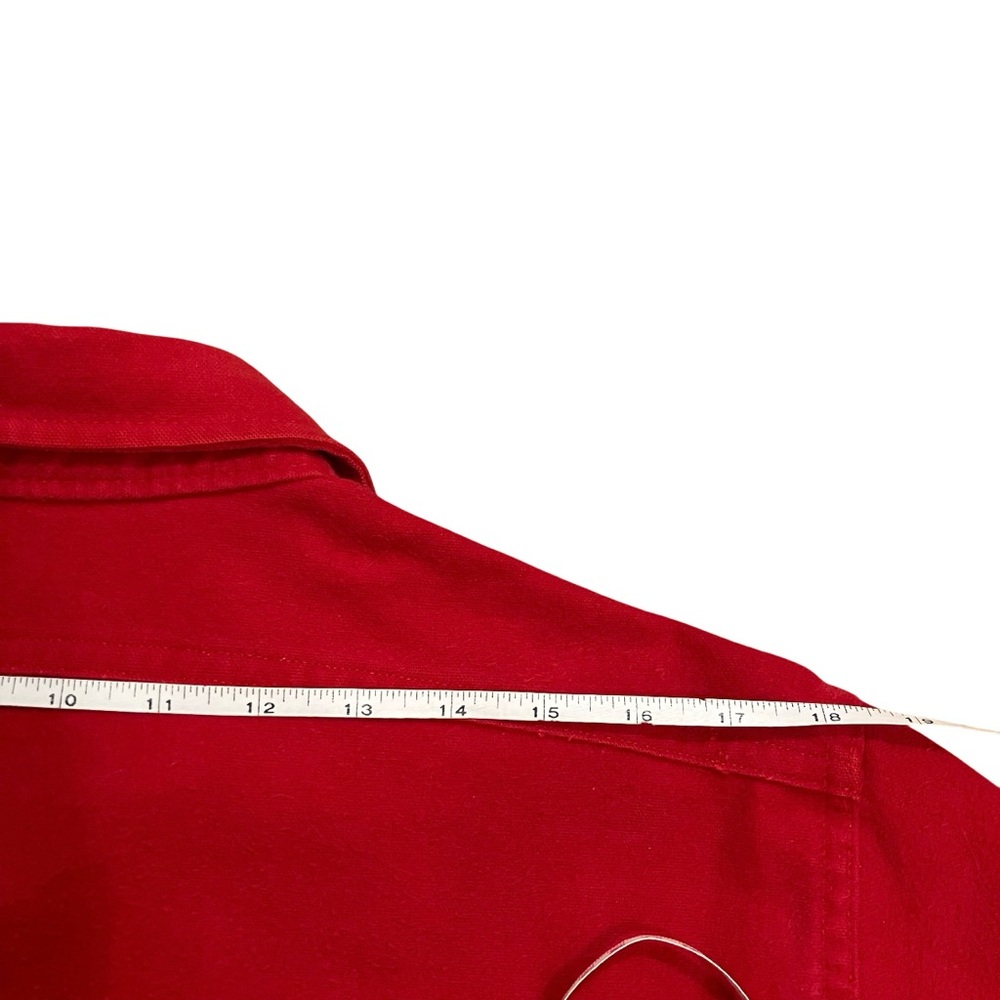 VTG Amana Woolen Mill Shirt Men Large Chamois Cotton Solid Red Long Sleeve - Picture 12 of 12